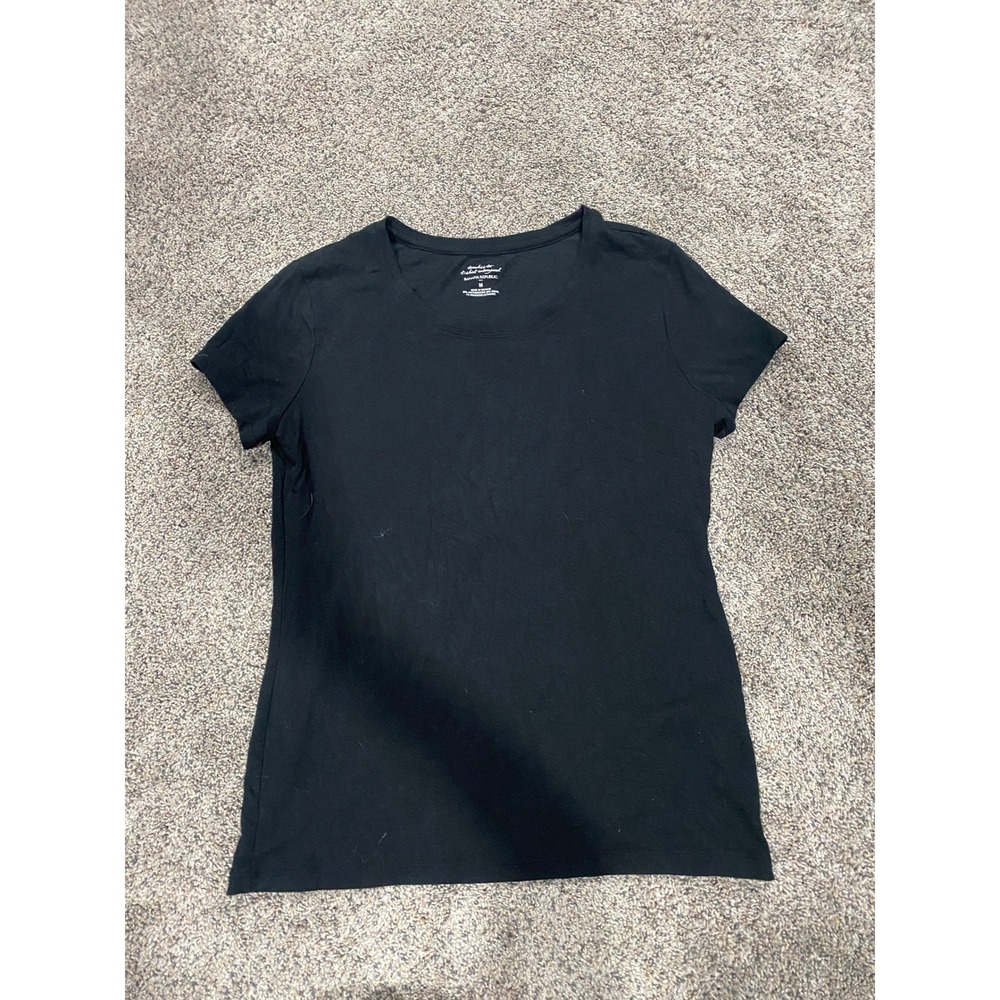 Banana Republic T-Shirt Short Sleeve Scoop Neck Solid Black M Excellent